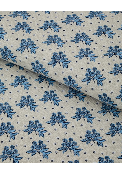 English Home Blue Bouquet Baskılı Pamuklu Çift Kişilik Pike 200x220 Cm Mavi Mavi