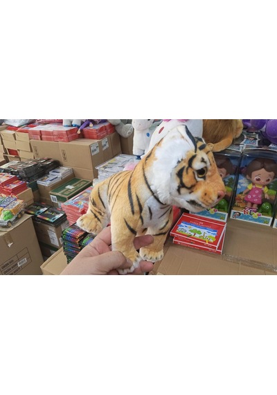 Oyuncak Peluş Uyku Arkadaşı Realistik Oturan Yavru Kaplan Peluş Oyuncak 30 Cm