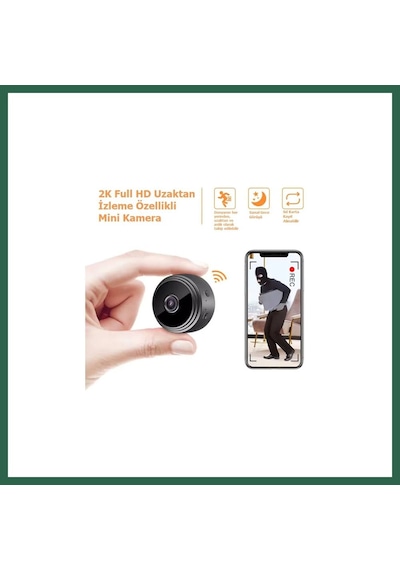 Bezos Blue Inter Mini Kamera 1080p Hd Wifi Gizli, Miknatisli Bzs01