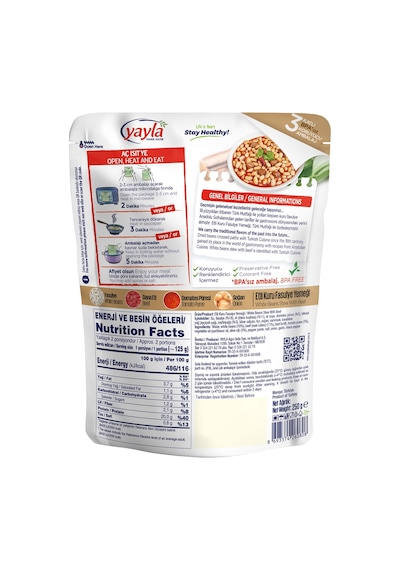 Yayla Yemek Hazır Etli Kuru Fasulye 250 G