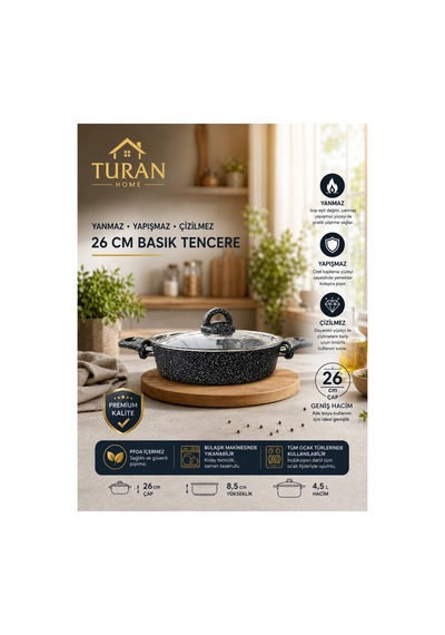 Basık Tencere Granit Gri