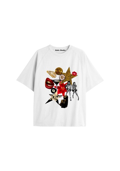 Kalic Studio Unisex Bay Grillz Tee Desenli Beyaz Yazlık T-shirt Beyaz-171