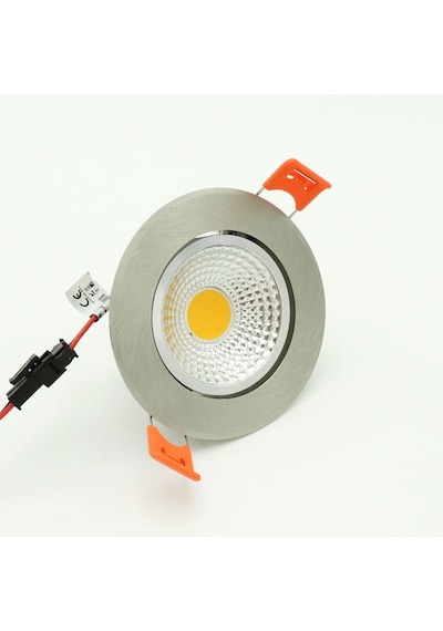 Saten Krom Sıva Altı Spot Cob Led Armatür 5W Trafolu Beyaz