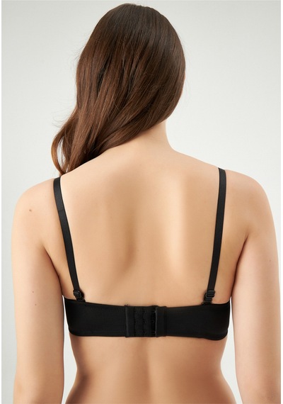 Eros Siyah Ersk160 Adela Straplez Double Push-up Sütyen