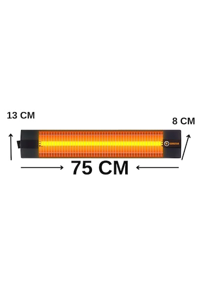 2500 Watt Termostatlı Sarı Işıklı Elektrikli Kumandasız Infrared Isıtıcı Soba Ip67 Tüm İç Mekânlar İçin