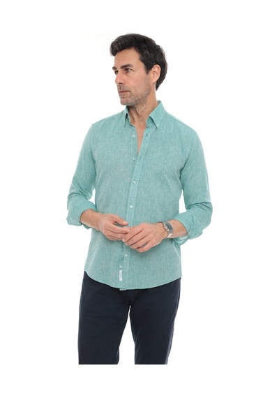 Slim Fit Uzun Kol Yaka Düğmeli Nefes Alan Keten Hediye Kutulu Erkek Gömlek Fs-004548 - Açık Yeşil-3246 Slim Fit Uzun Kol Yaka Düğmeli Nefes Alan Keten Hediye Kutulu Erkek Gömlek Fs-004548 - Açık Yeşil-3246