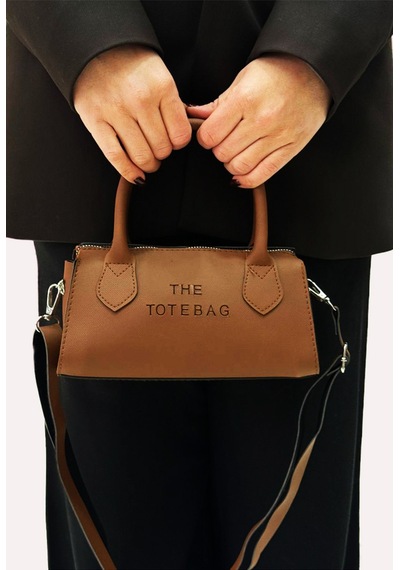 Soylu Çanta Tote Bag Mini Çanta Kadın Omuz Ve El Çantası 20x12x 8 Cm Kahverengi