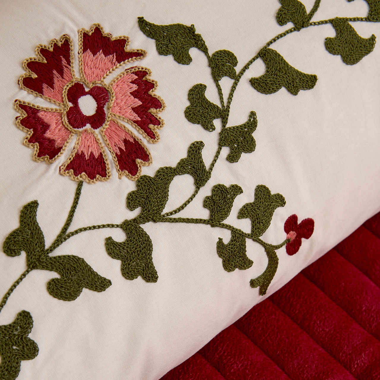 Karaca Home Lorea Çift Kişilik Nakışlı Winter Set Kırmızı