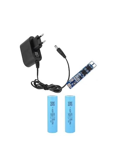2 Adet Aspilsan Li-ion Pil, 2s 8a Bms. Ve 9 Volt 1 Amper Adaptör