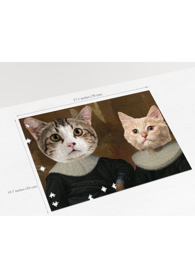 Bk Gift Evcil Dostlara Özel 1000 Parça Profesyonel Puzzle, 2'li Evcil Dost Portre, Evcil Hayvan Puzzle-1
