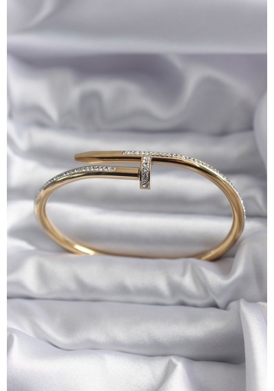 316l Çelik Gold Renk Çivi Model Zirkon Taş Detay Kadın Bileklik Tj-bb5646 Çok renkli