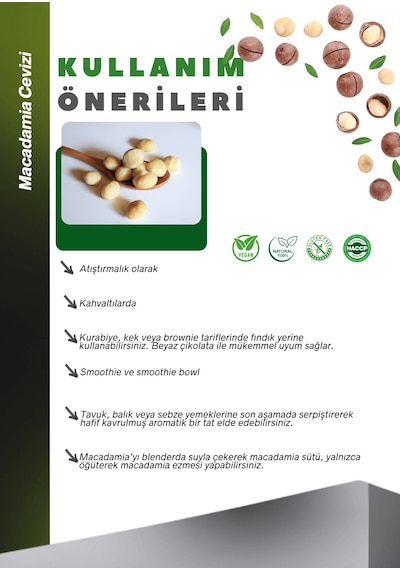 Makedemya Fındığı İçi 1kg Macadamia Nuts 1 KG