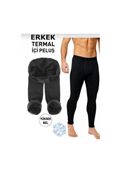 Fitform Giyim Erkek Peluş İçlik Termal İçlik Termal Tayt Kışlık 10 Kat Daha Fazla Sıcak Tutar Siyah