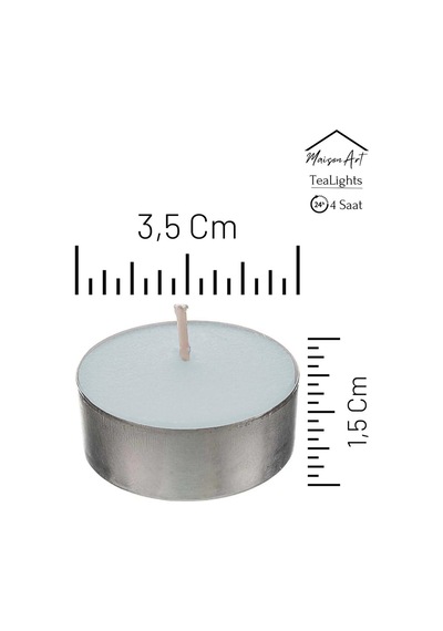 Yasemin Kokulu Tealight Mum 4 Saat Yanar Dekoratif Mumluk Mumu 10 Adet