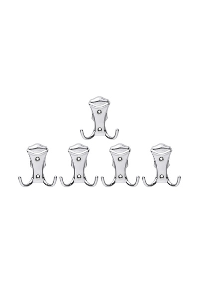 Kobra Askı, Metal Vestiyer Askısı, Krom, Duvar Ve Dolap Askılığı 5'li Set Vidalı