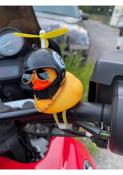 Kasklı Ördek Araç Göğüs Torpido Süsü Bisiklet Süsü - Motosiklet S