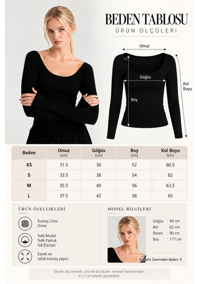 Cloudymood Kadın Ultra Soft Oval Yaka Bluz Günlük Kullanım Kombinlenebilir Siyah - 894338718 Siyah Cloudymood Kadın Ultra Soft Oval Yaka Bluz Günlük Kullanım Kombinlenebilir Siyah - 894338718 Siyah