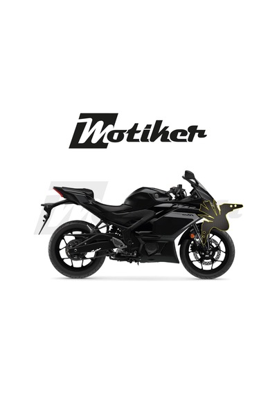 Yamaha Yzf R25 - R3 /2019 - 2025 Model Ön Çamurluk Grenaj Mat Karbon Tasarım Sticker Etiket Modeli