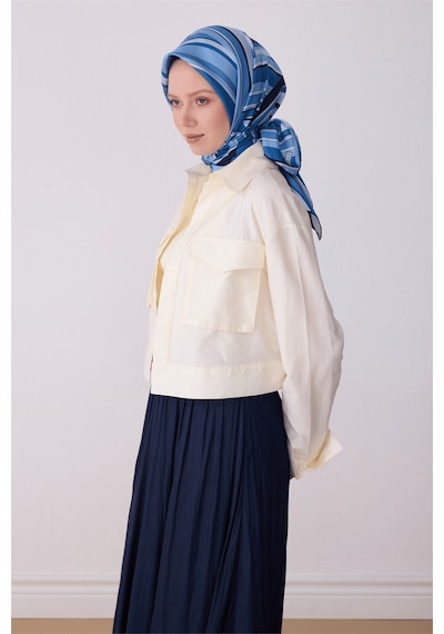 Belli İpek Eşarp - 4311-05 Lacivert Twill