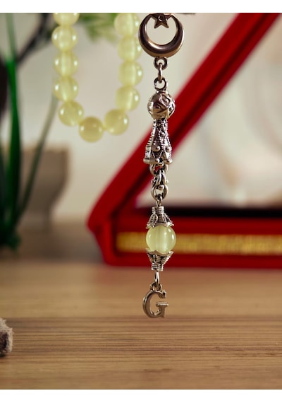 Kedi Gözü Tesbih Gece Karanlıkta Parlayan Model Kişiye Özel Harfli Hediyelik Tesbih Küre Kesim Fosforlu Tesbih Kırmızı - Beyaz
