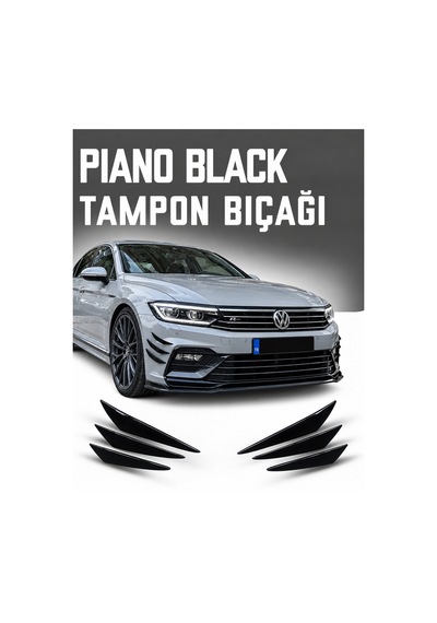 Volkswagen Passat Tampon Bıçağı Piano Black 6'lı Kanatlı