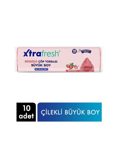 Xtrafresh Büyük Boy Çöp Torbası Çilek Kokulu 65x70 10 Adet 25'li Paket
