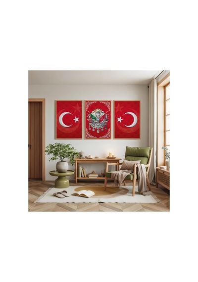 Ahşap Çerçeveli Paris Aşkları Üçlü Ahşap Tablo Seti