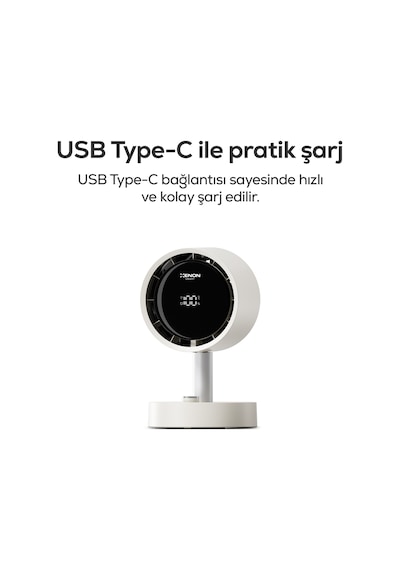 Xenon Smart Taşınabilir Masaüstü Fanı 100 Kademe, Otomatik Salınım, Dijital Ekran, 2000mah, Usb-c X6114