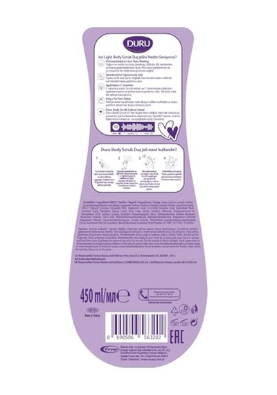 Ayrex Duru Body Scrub Duş Jeli Ice Light 450 Mililitre 285 ML
