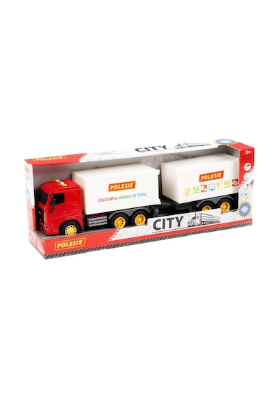 Polesie City-2 Sürtmeli Çift Dorse Tır Işıklı Sesli Beyaz Kabin Kutuda 96388