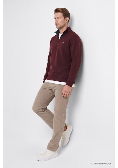 Wrangler Pamuklu Selanik Regular Fit Fermuarlı Erkek Sweatshirt W2620081800 Bordo