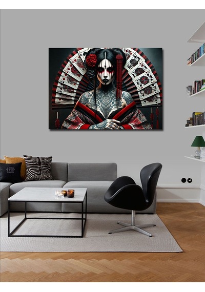 Kanvas Tablo Gotik Kadın Ve Dramatik Makyaj 70cmx100cm