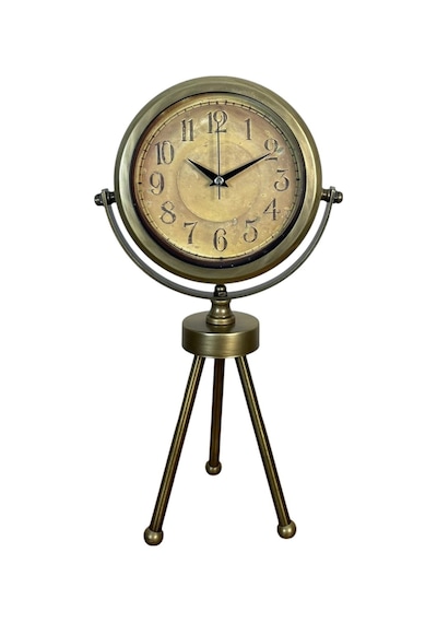 Eskitme Vintage Üç Ayaklı Masa Saati Renkli