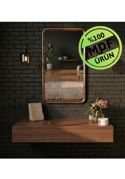 Mdf Makyaj Masası Ve Dresuar 80x30 Cm Çekmeceli Modern Tasarım Kahverengi