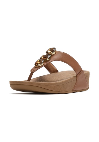 C15 Deep Tan Terlik Kadın Diğer A5e-c15 Fitflop Lulu Ultra-jewel Toe-post Taba