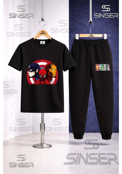 Ss Sinser Çocuk Marvel 3lu Kalkan Icınde 3lü Tişort Eşofman Takımı Çok Renkli