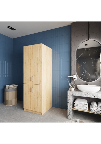 Venedik Çamaşır Ve Kurutma Makinesi Dolabı Banyo Dolabı Meşe Meşe