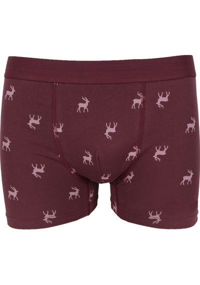 Koza İç Giyim Erkek Üçlü Pamuklu Likralı Boxer Ko9003bx Gri - Bordo
