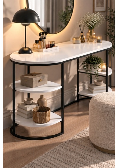 Sulorahome Beyaz Çalışma Ve Makyaj Masası 140 Cm