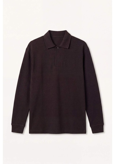 Defacto Regular Fıt Polo Yaka Pike Sweatshirt H3316ax26spbn337 Kahve-bn337