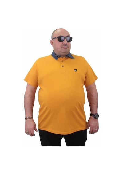 Starbattal Büyük Beden Polo Kot Yaka Tişört 23420 Hardal-Hardal