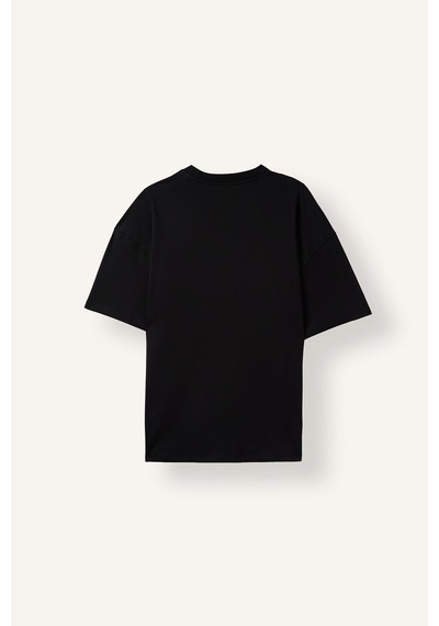 Defacto Bisiklet Yaka Loose Fit Kısa Kollu Tişört I7899ax26aubk81 Siyah-bk81