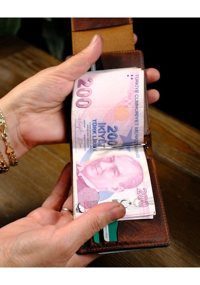 Eonaks Rio Boss- İnce Tasarım Hakiki Gerçek Deri Cüzdan Ve Kartlık Taba