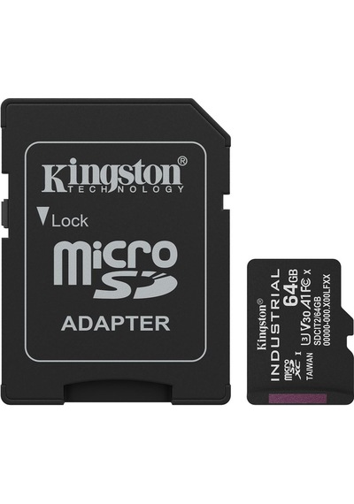 Kingston Sdcıt2-64gb 64gb Microsdxc Industrial C10 A1 Pslc Card + Sd Adapter Hafıza Kartı