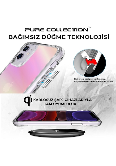 Bix iPhone Uyumlu 11 Pure Rainbow Renk Geçişli Şeffaf Kılıf Çizilmeye Dayanıklı Darbe Emici Parmak İzi Önleyici Pembe Bix iPhone Uyumlu 11 Pure Rainbow Renk Geçişli Şeffaf Kılıf Çizilmeye Dayanıklı Darbe Emici Parmak İzi Önleyici Pembe