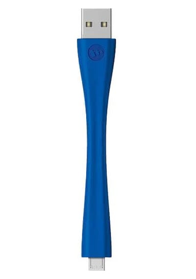 Mophie Memory Flex Micro Usb Kısa Şarj Kablosu Mavi 10 CM