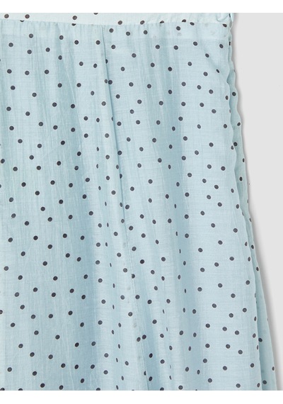 Lcw Modest Mavi Beli Lastikli Puantiyeli Kloş Etek