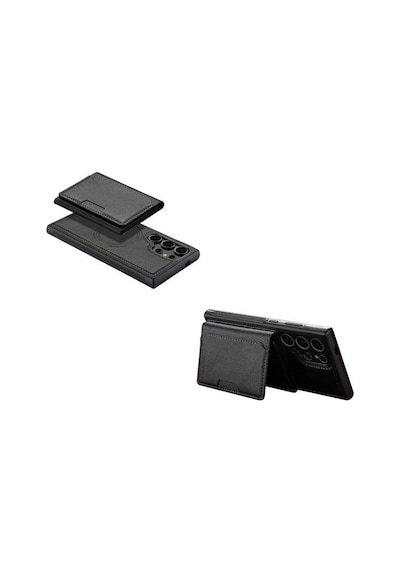 Teleplus Samsung Galaxy Uyumlu S24 Ultra Kılıf Pollux L2 Serisi Mıknatıslı Kartlıklı 2-1 Kapak
