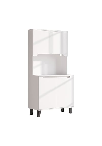 Defne Kahve Köşesi, Çok Amaçlı Dolap, 4 Kapaklı Kiler Dolabı, Mutfak Dolabı 90 Cm Mat Beyaz Defne Kahve Köşesi, Çok Amaçlı Dolap, 4 Kapaklı Kiler Dolabı, Mutfak Dolabı 90 Cm Mat Beyaz