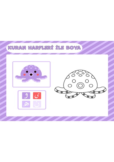 Akrala Boyayarak Elif-ba Öğreniyorum
